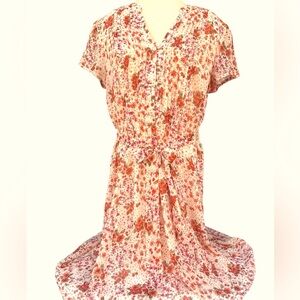 Lined Floral Button-Up Dress by MSK